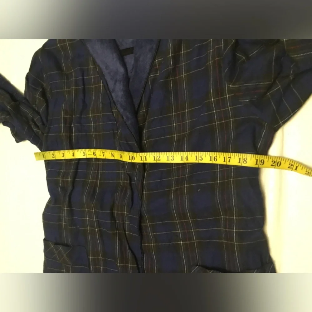 Kohl's Navy Plaid Fleece-Lined Women's Robe